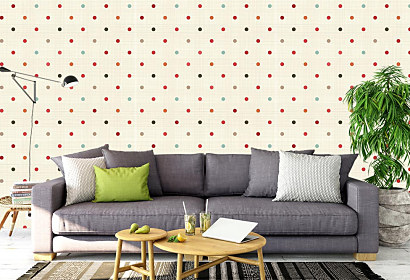 Farebné bodky colorful polka dot seamless pattern on fabric texture opakovaný bodky dots bodka farby